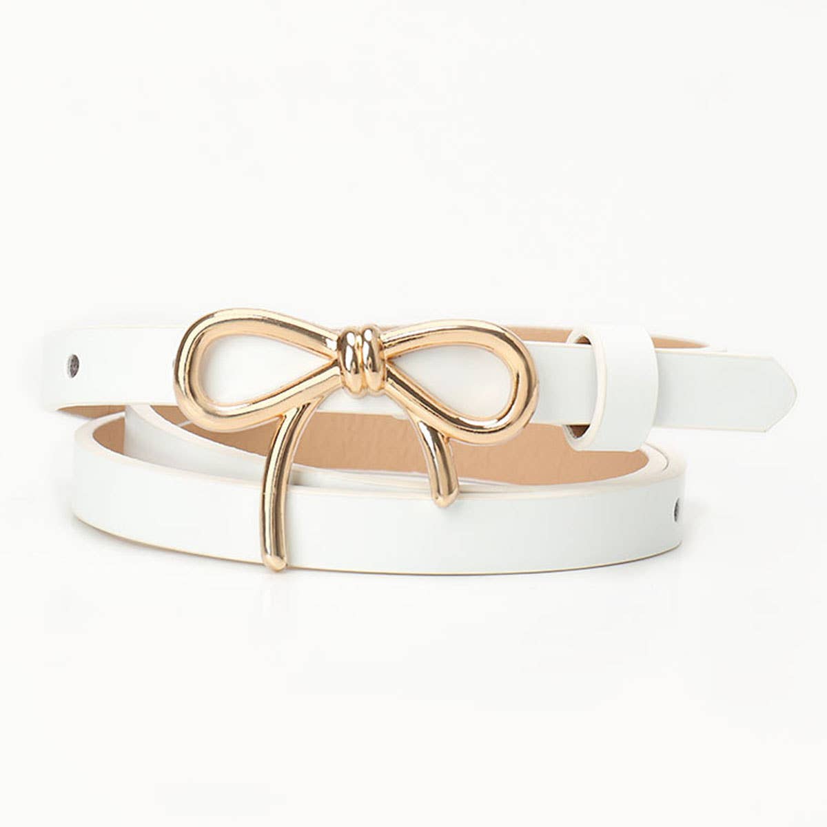 Golden buckle versatile bow tie women's belt