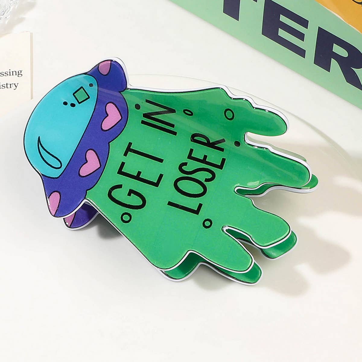 Halloween Alien Acrylic Hair Claw - Spooky Clip_CWAHA1633