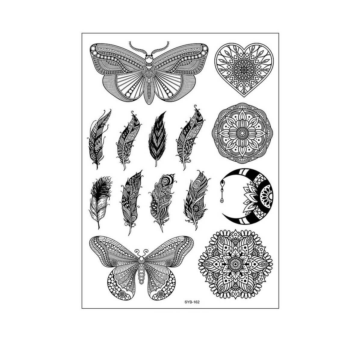 Bridal Mandala Tattoo Stickers Elegant Design_CWMM8356