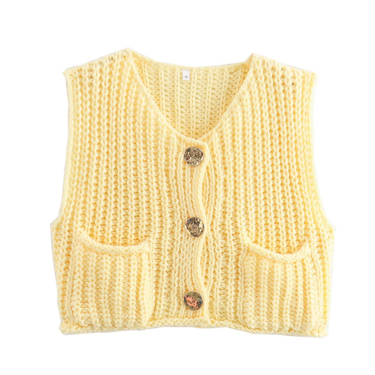 Women's Sleeveless Knit Vest with Pockets