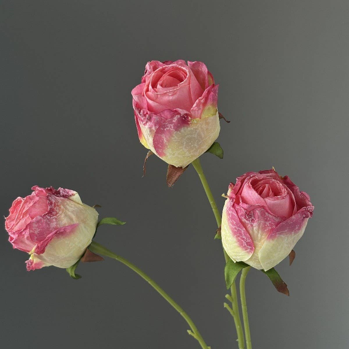 Vintage Burnt Edge Rose Faux Flower Bouquet