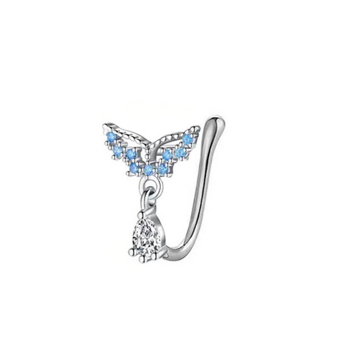 Zircon U-Shaped Clip-On Nose Ring No Piercing_CWMM9511