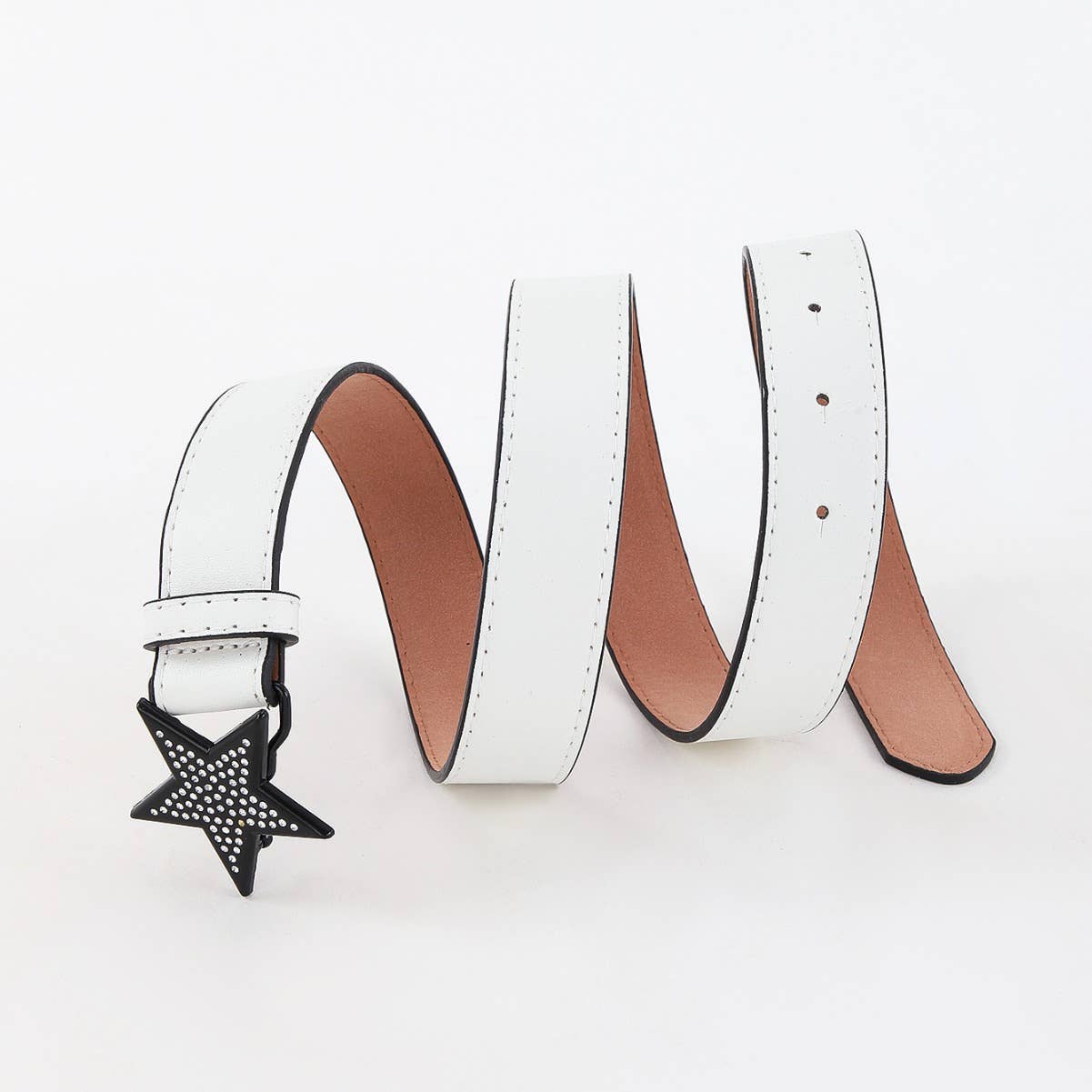 Simple and versatile star-buttoned trendy belt