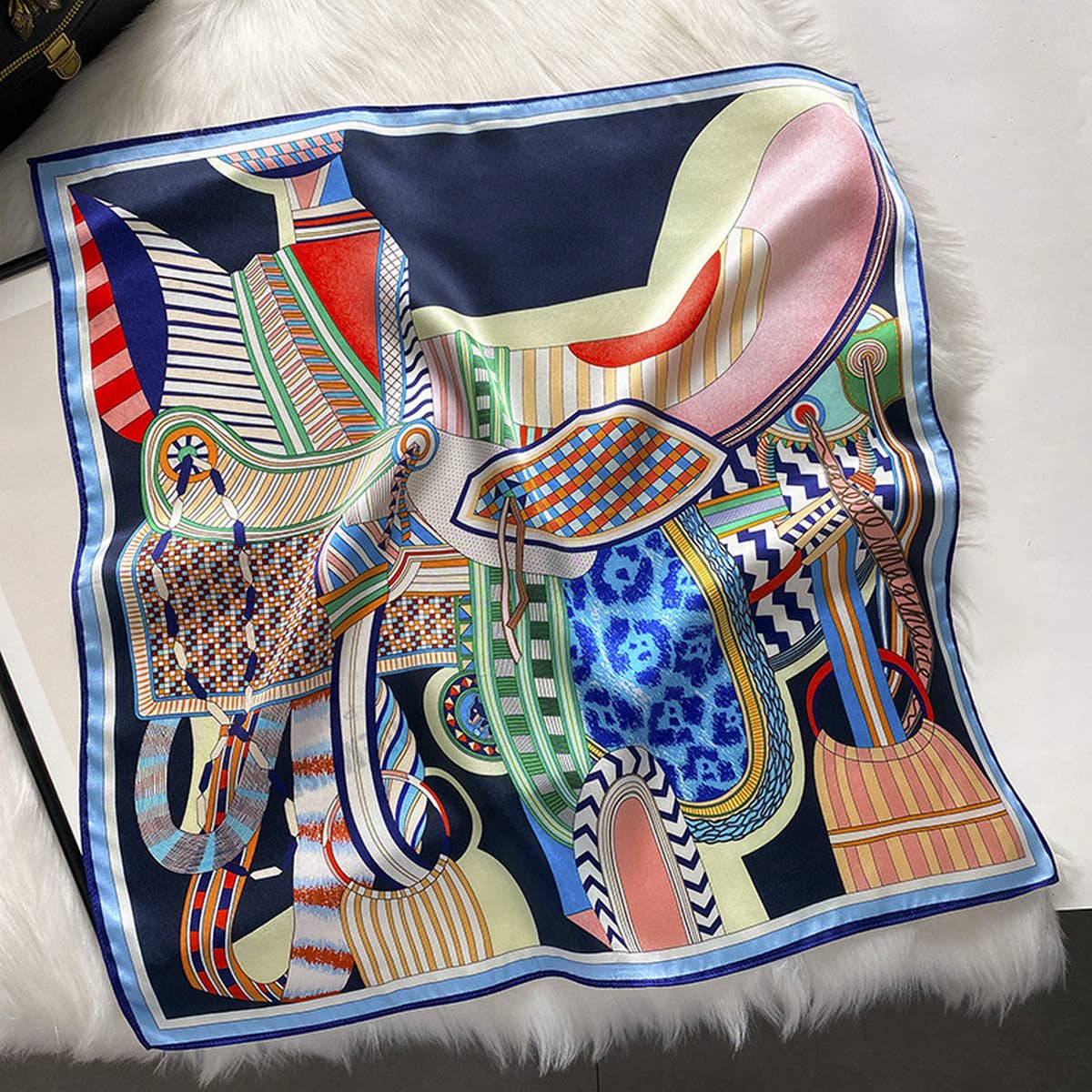 53cm Vintage Print Silk Blend Scarf for Women_CWASC0625