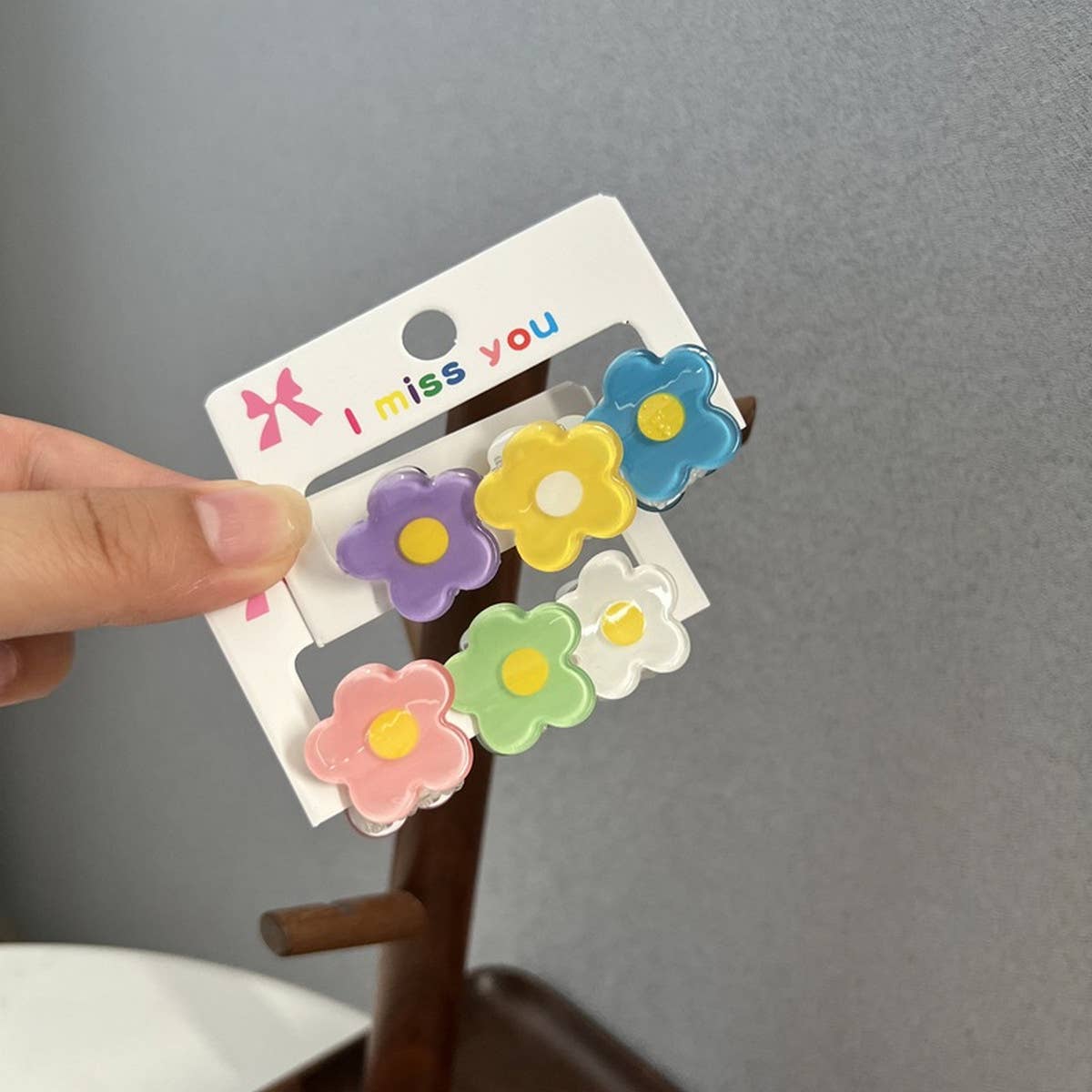 CHILDREN'S BUNNY EAR BEAR 3-PACK FLOWER HAIRPINS