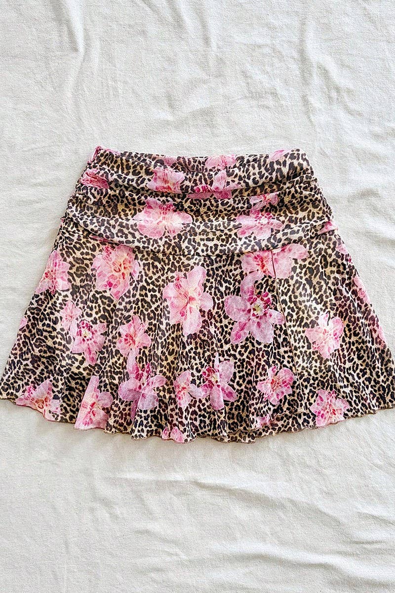 CWBSS0486_SUMMER HOLIDAY STYLE LEOPARD PRINT MINI SKIRT