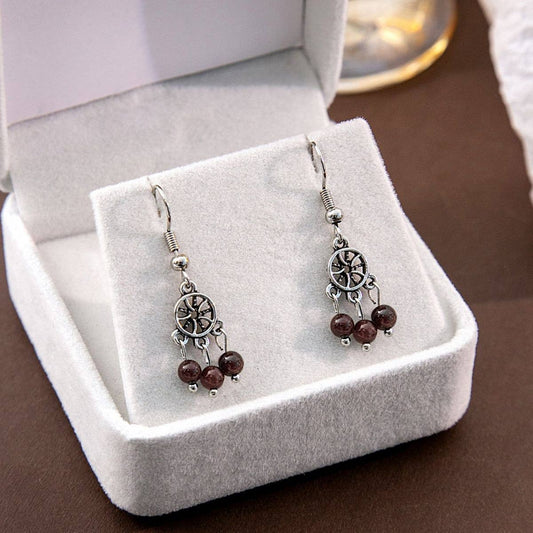 VINTAGE HOLLOW ROUND DISTRESSED EARRINGS