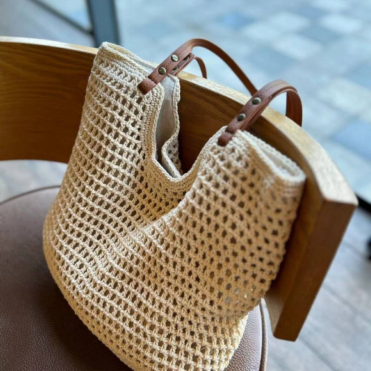 CWAB4838_LARGE CAPACITY BEACH LEISURE SHOULDER TOTE BAG