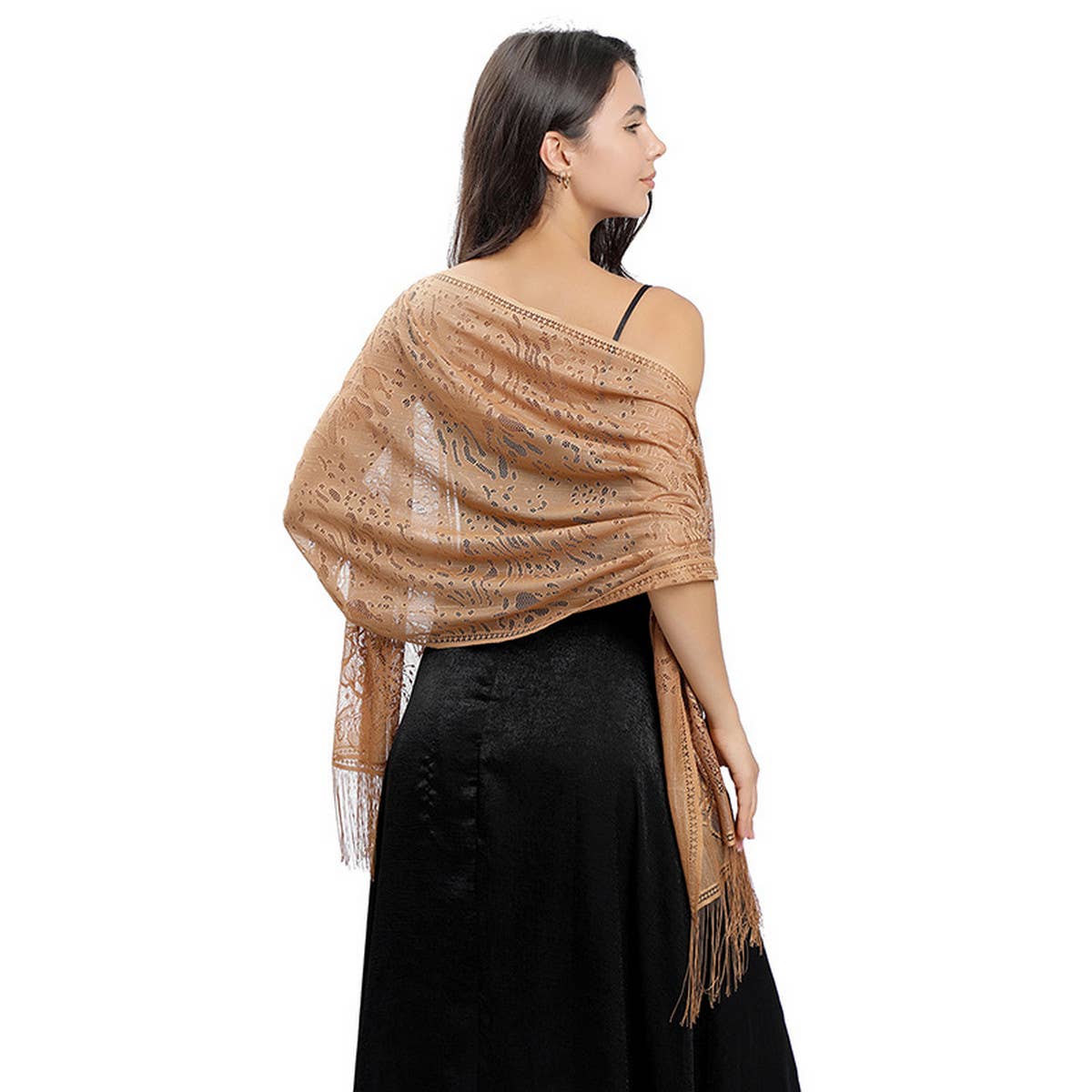 NEW FLOWER LACE EVENING SHAWL