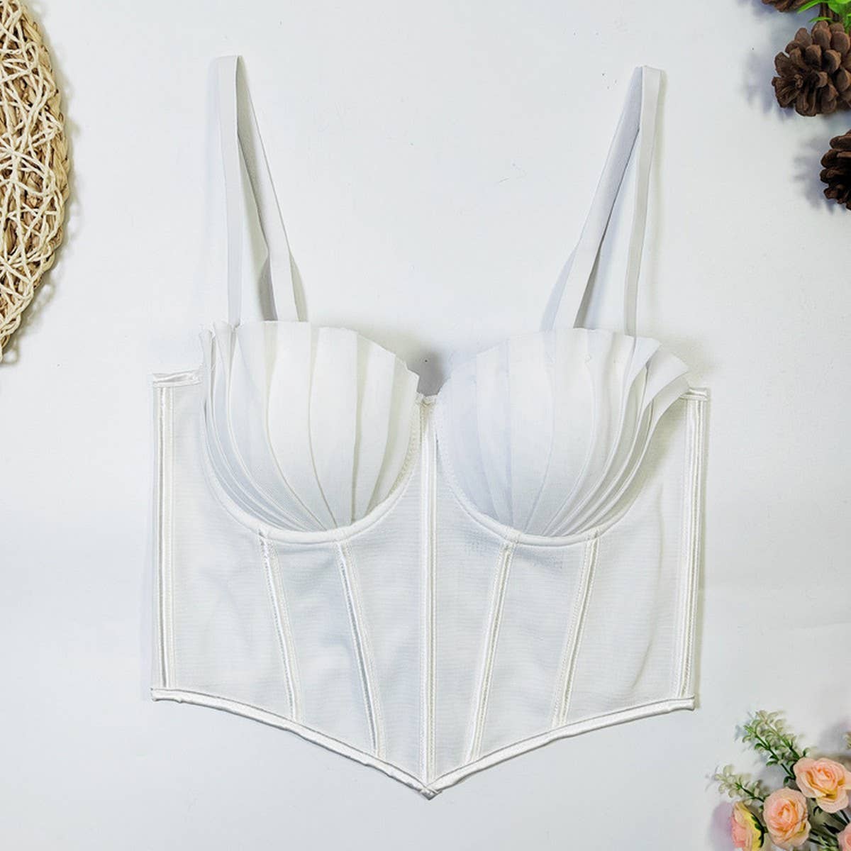 DESIGNER MESH LACE HERRINGBONE BRA