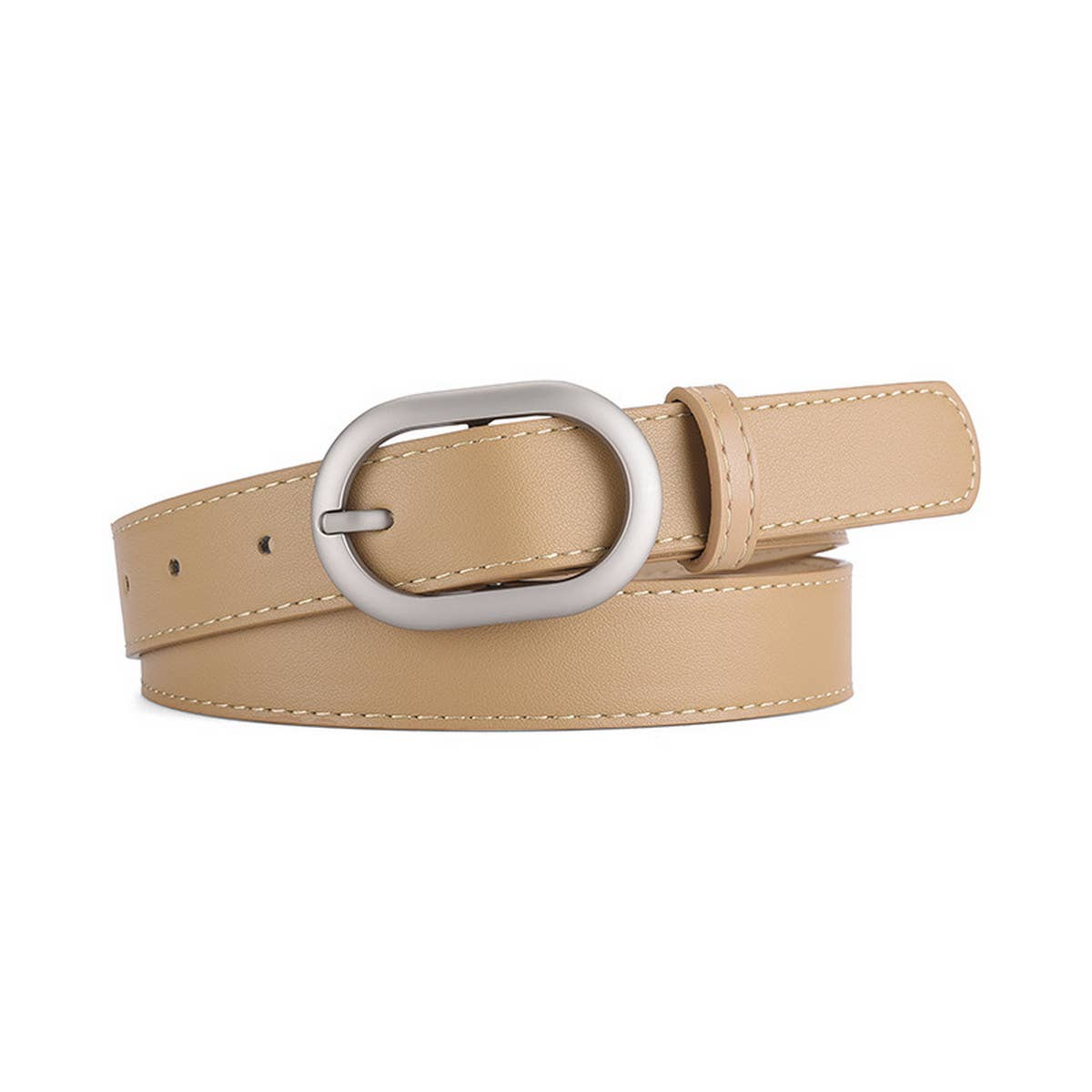 WOMEN NEW SLIM FIT OVAL PU BELT_CWABE0352