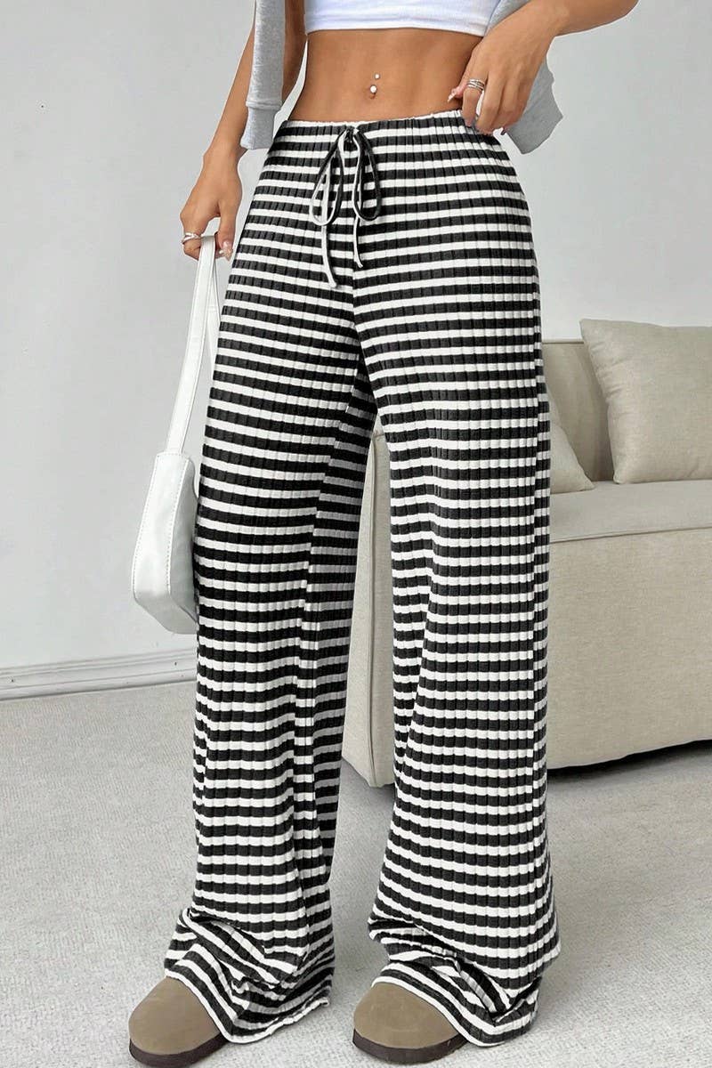 CWBLP01066_2025 FALL WINTER STRIPED DRAWSTRING COTTON PANTS