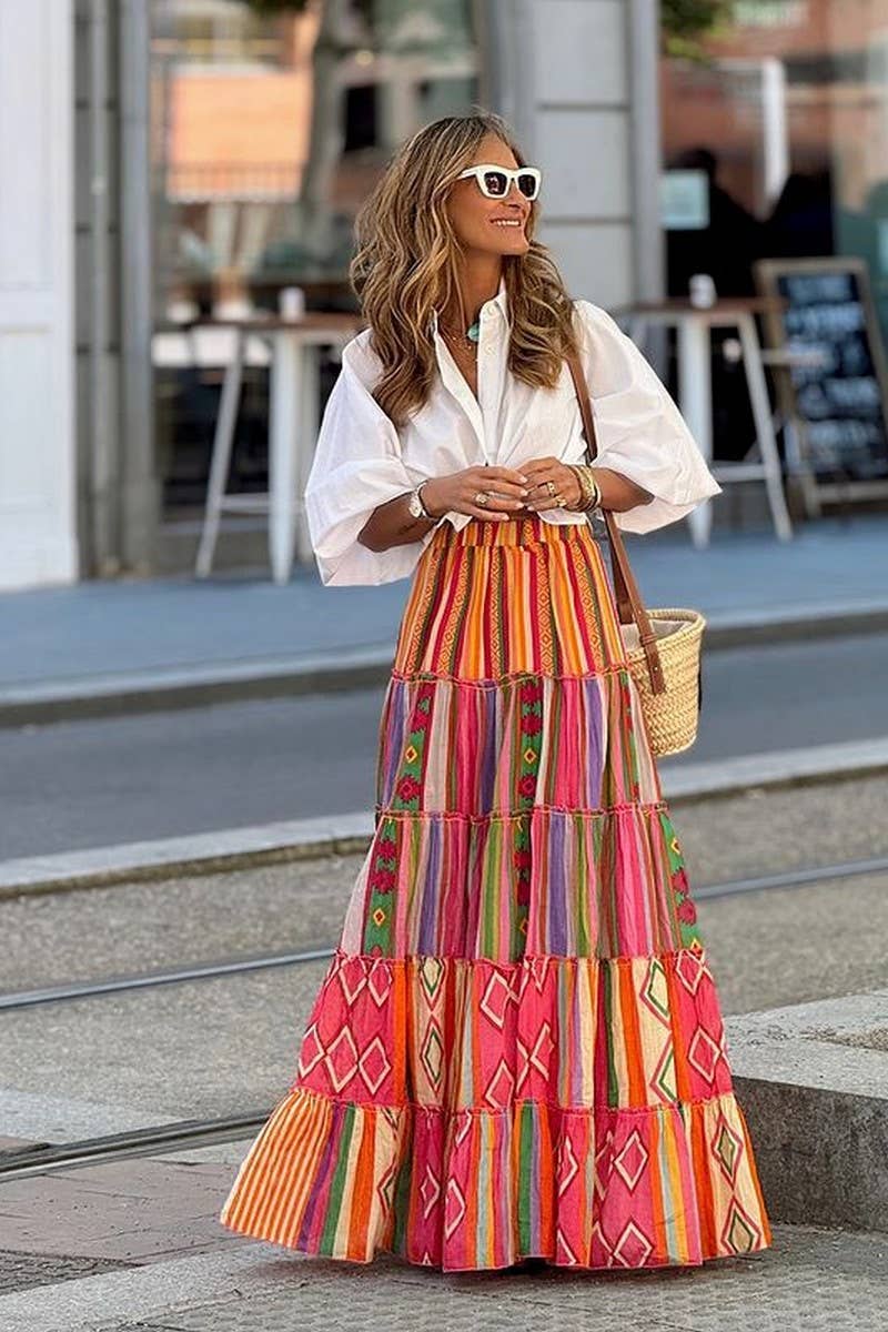 CWBLS0619_NEW FALL RUFFLED SWING SKIRT