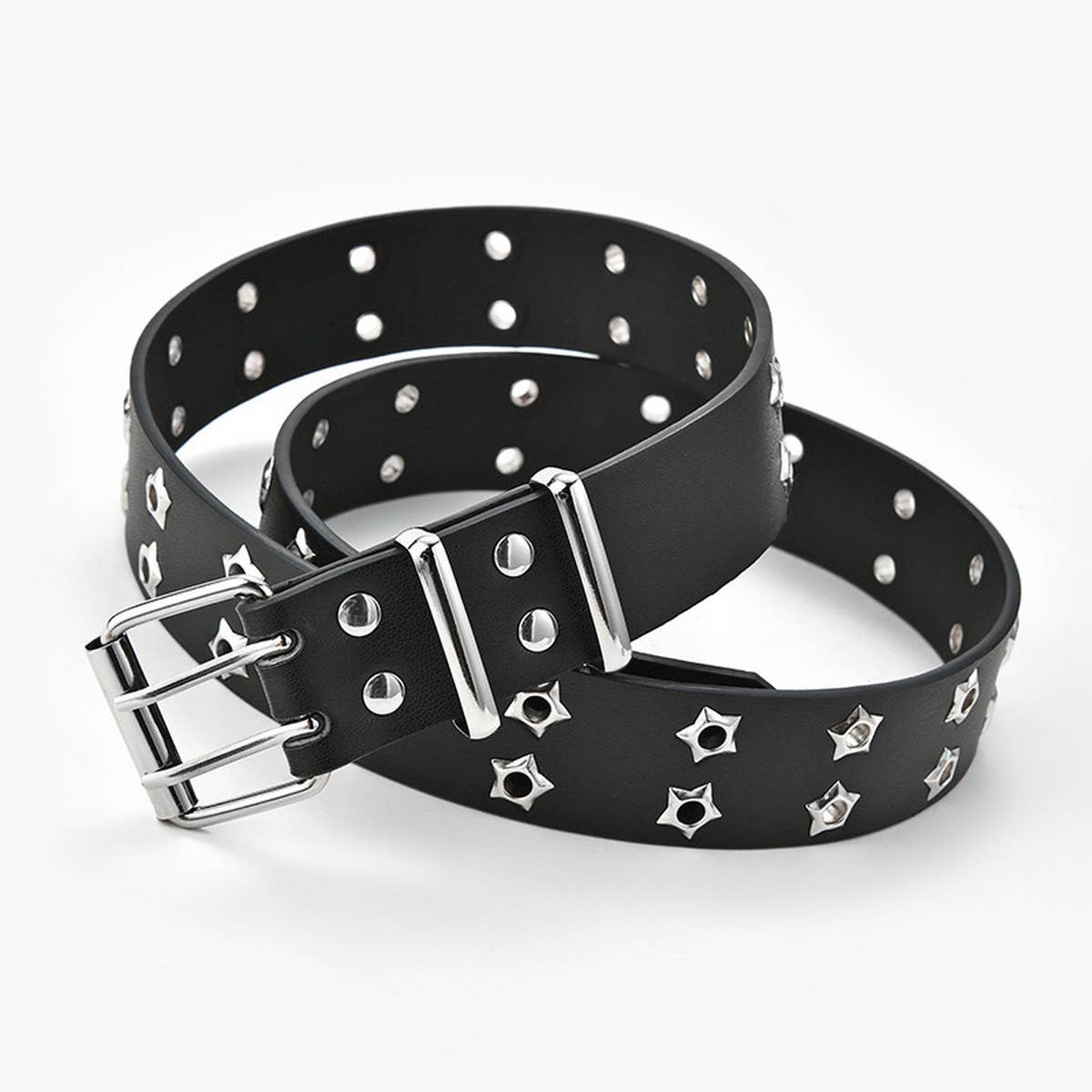 2024 HOLLOW DOUBLE ROW PUNK CASUAL BELT_CWABE0571