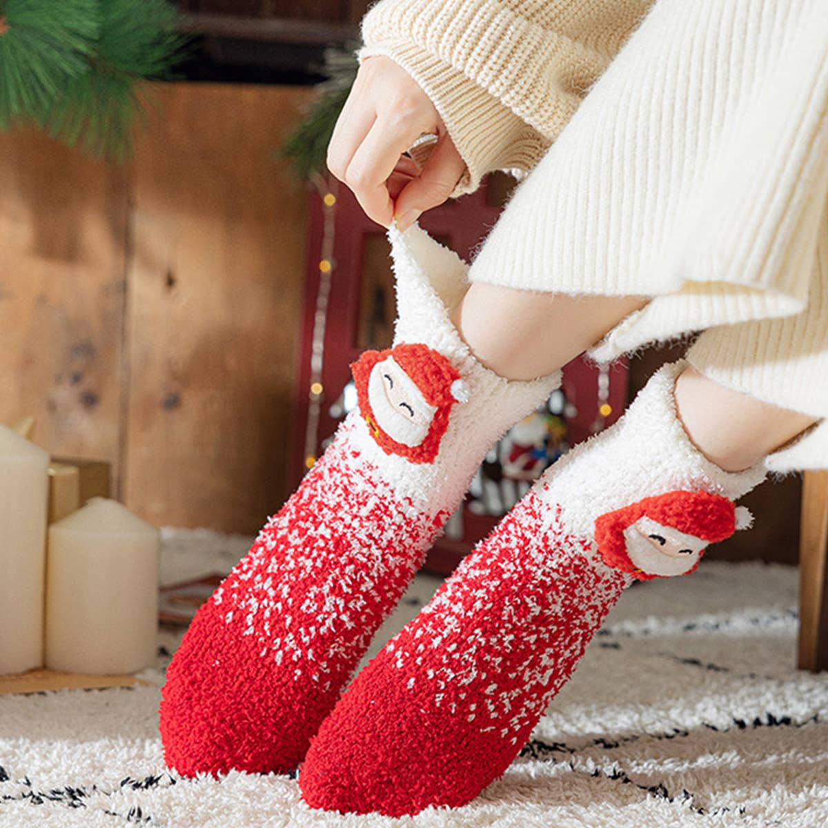 PLUSH MIDDLE TUBE CHRISTMAS SOCKS GIFT BOX_CWMS0768