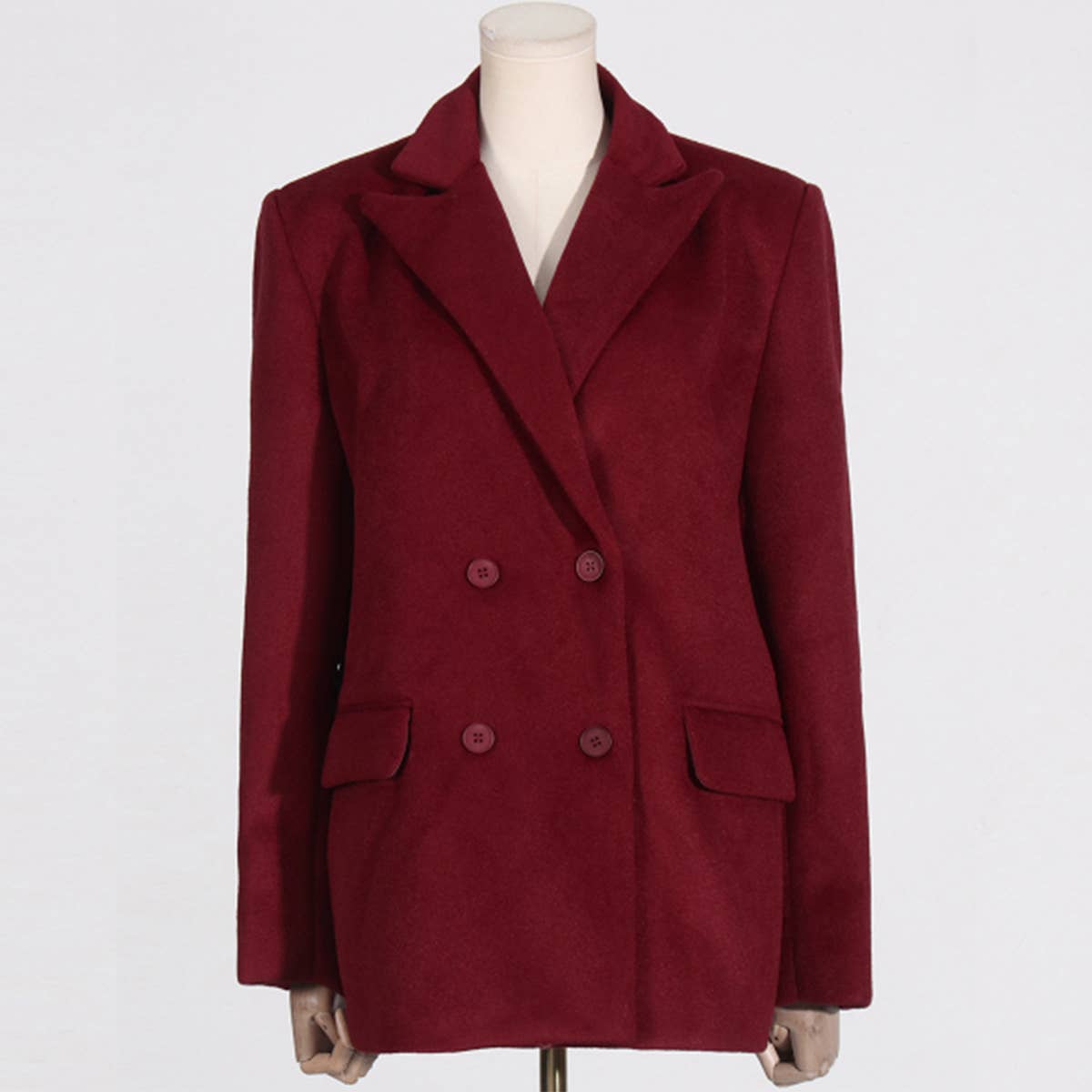 Elegant V-Neck Wool Jacket ? Spring Loose Fit