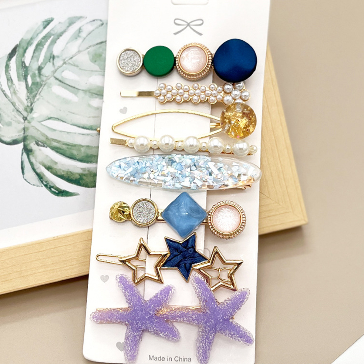 Rhinestone Pearl Hair Clip Set - Elegant Side Pin _CWAHA0159