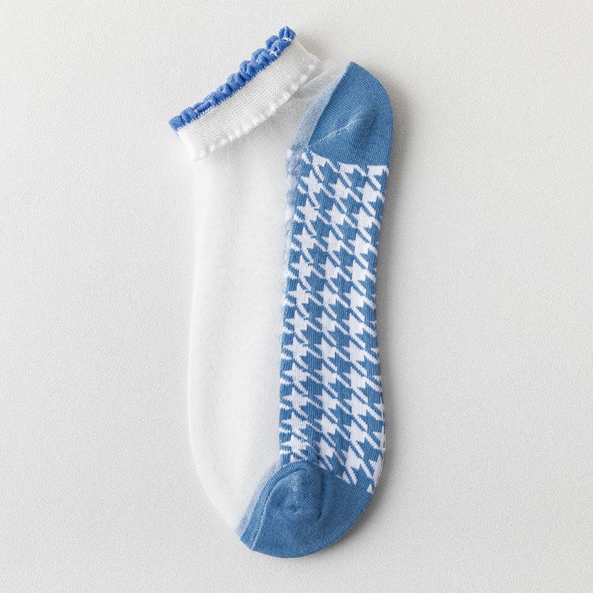 PEACH PRINT SHORT COLORED TRANSPARENT SOCKS_CWMS0400