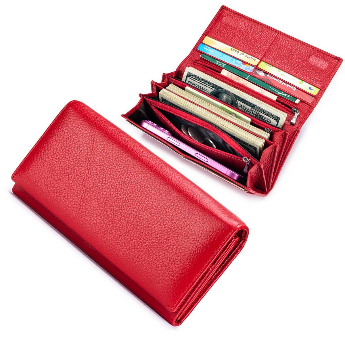 Women¡¯s Leather Long Wallet ? Large Capacity_CUAB00401