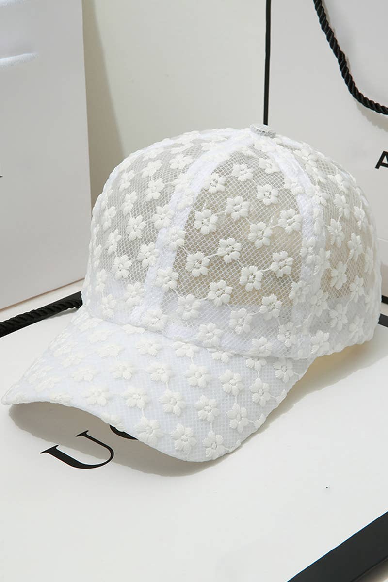 Summer Sun Hat, Lace Baseball Cap, Women¡¯s Floral CWAH0470