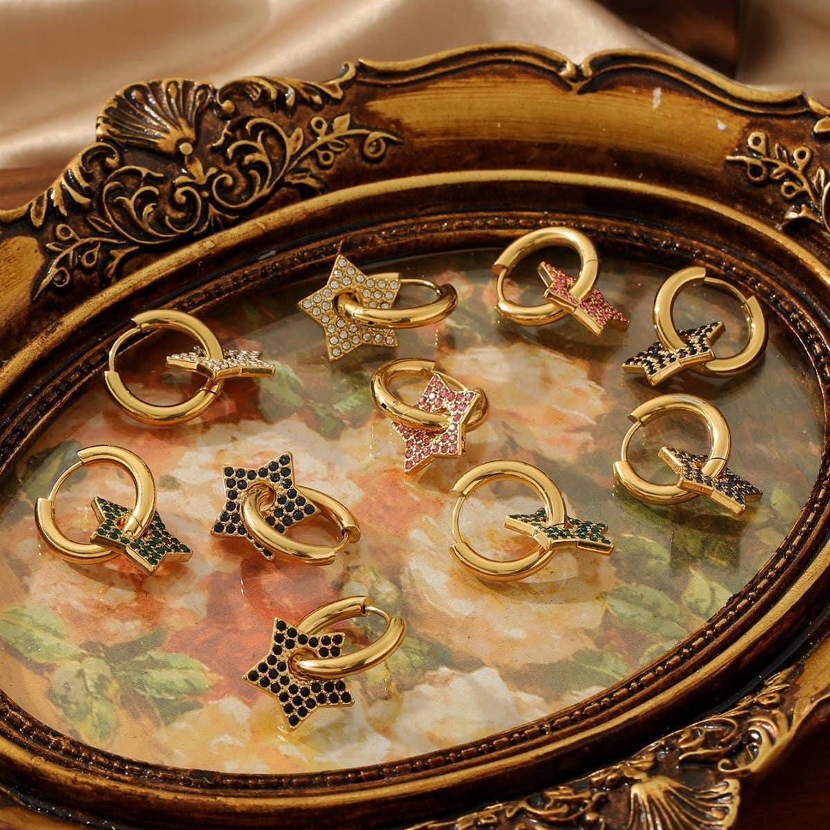 STAINLESS STEEL EARRINGS WITH DIAMONDS_CWMM3613