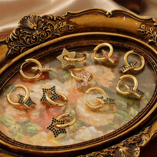 STAINLESS STEEL EARRINGS WITH DIAMONDS_CWMM3613