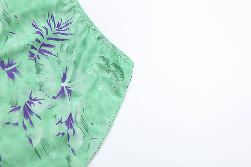 Sexy Printed Crop Cami and High Waist Skirt Set