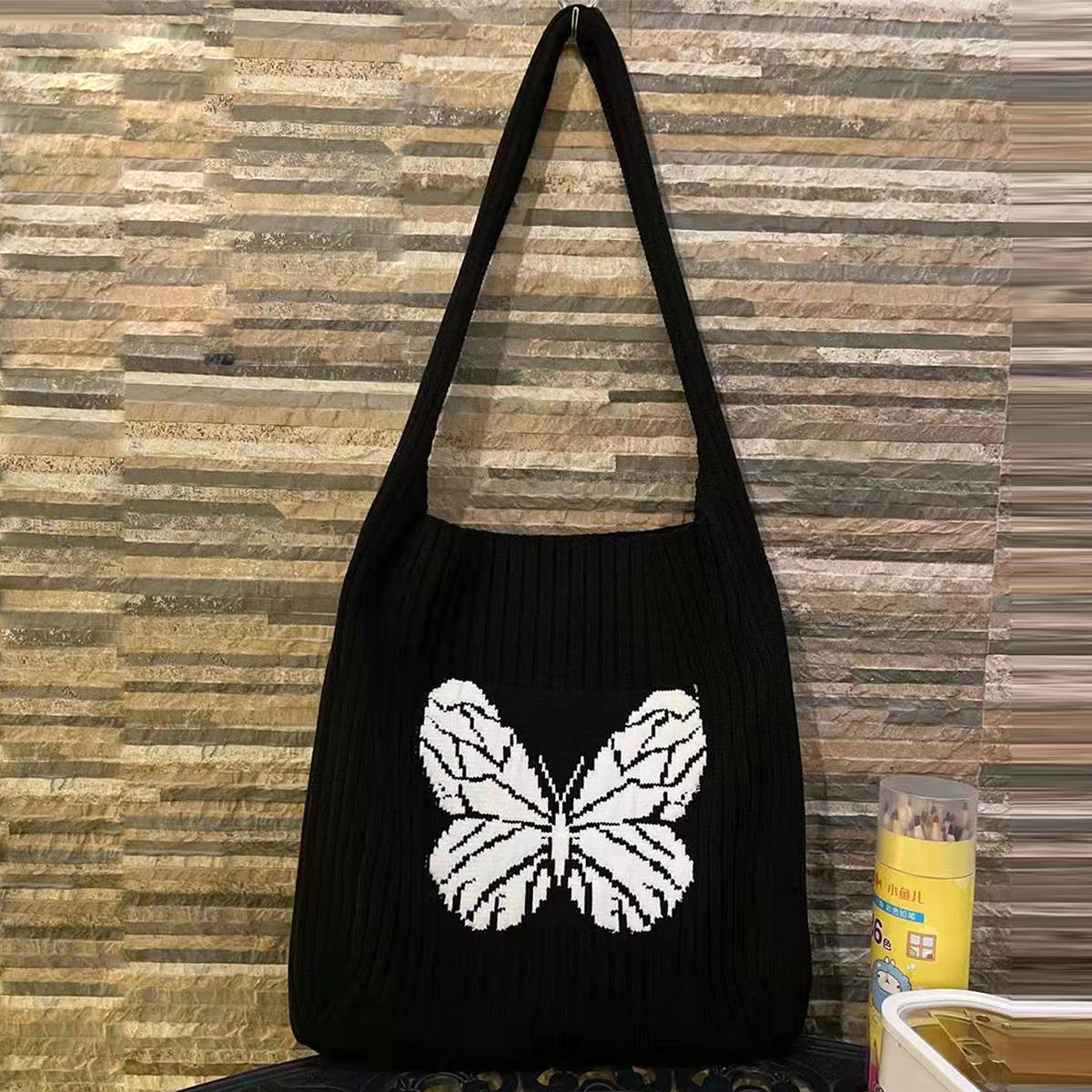 WOMEN BUTTERFLY KNITTING HOBO BAG_CWAB0836