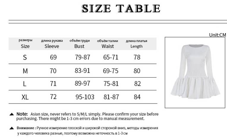 CWDSD6711_SLIM FIT LONG SLEEVE RUFFLED MINI DRESS