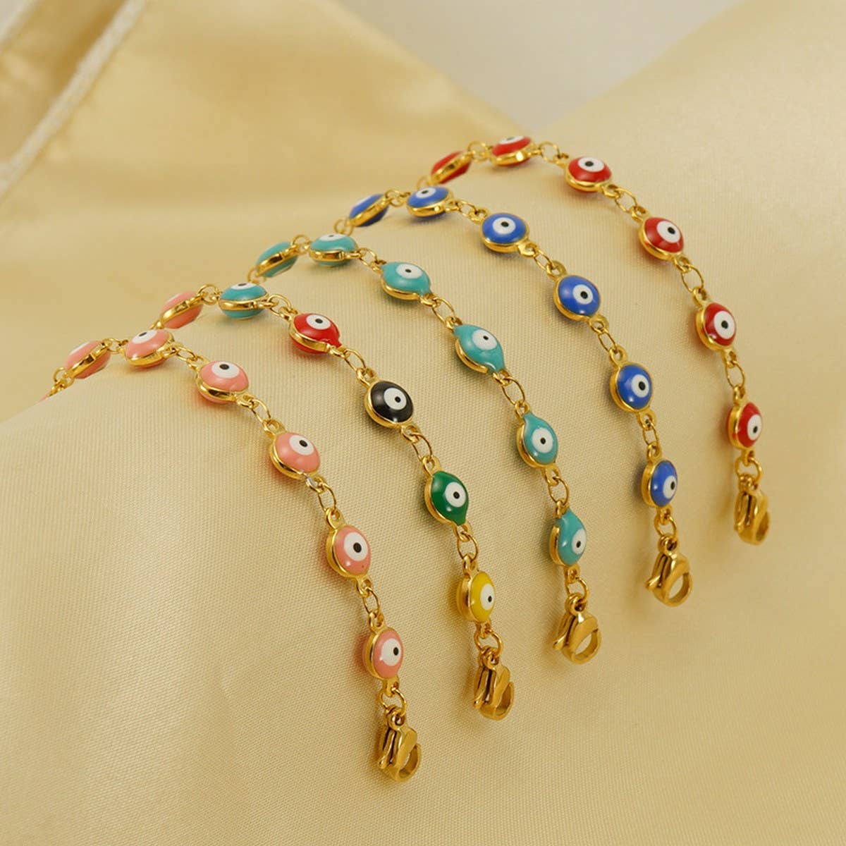 CWAJE1958_Fashion Titanium Steel Round Eye Bracelet