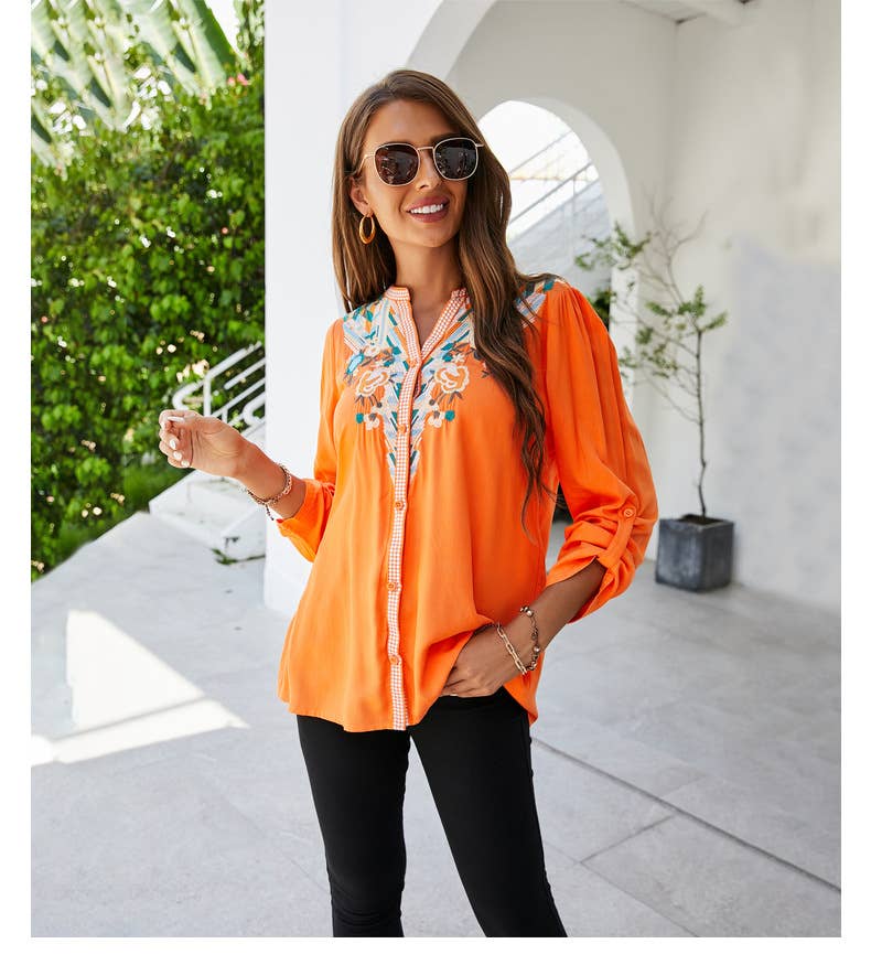 Vintage cotton embroidered shirt