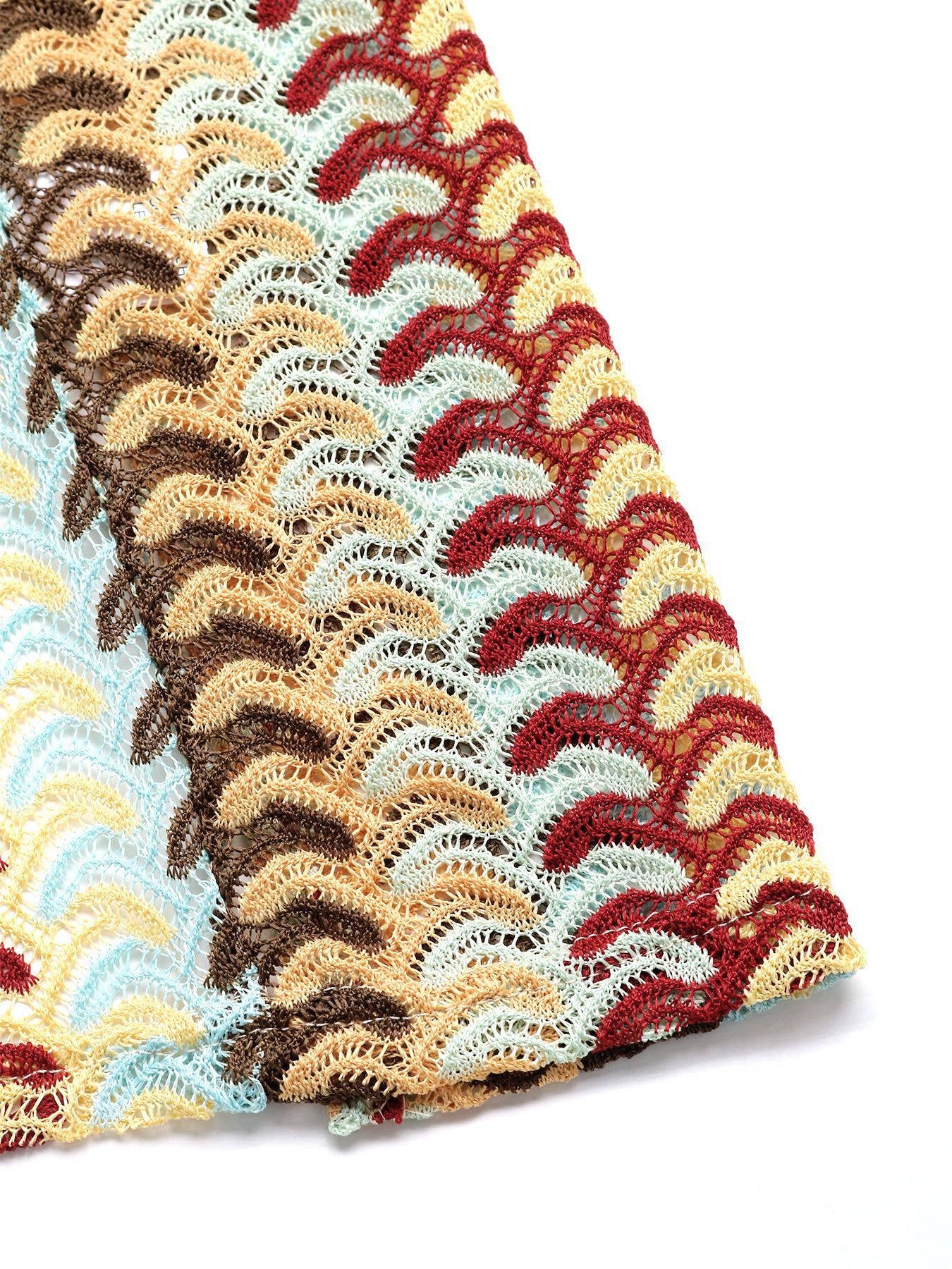 Two-piece dopamine striped strapless skirt set