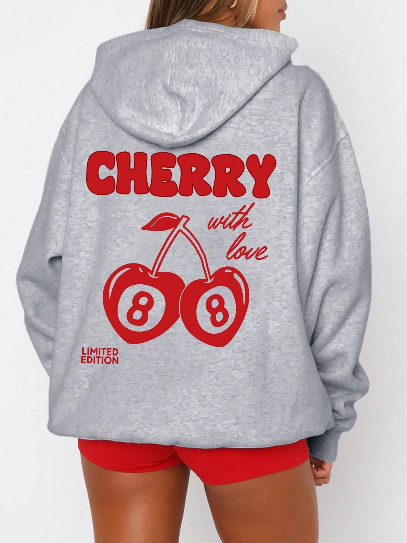 Women's hooded monogram print long-sleeved hoodie