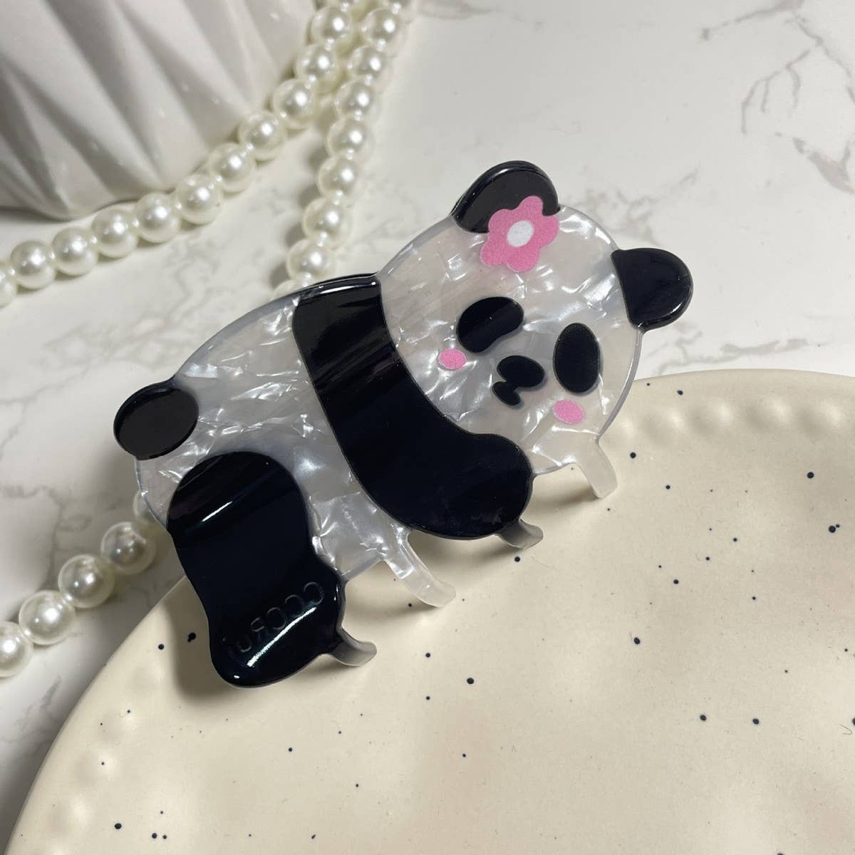 CWAHA4464_GIRLS PERSONALIZED CUTE PANDA CARTOON HAIRPIN