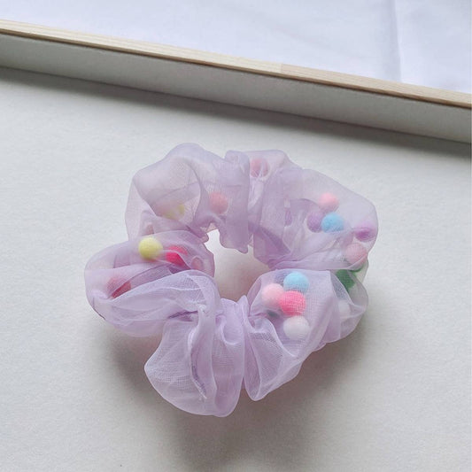 GIRLS CUTE COLORFUL BALL HAIR TIE