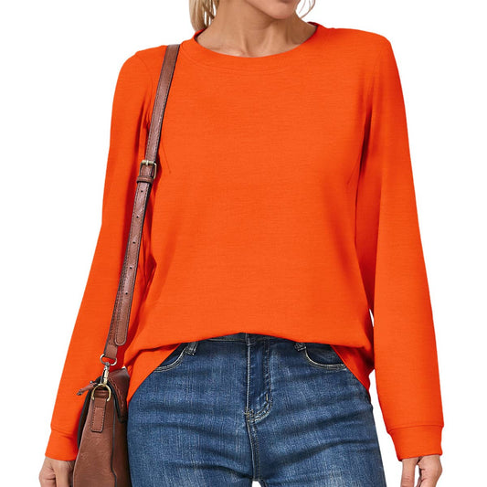 SOLID COLOR CASUAL CREWNECK COMFORTABLE T-SHIRT