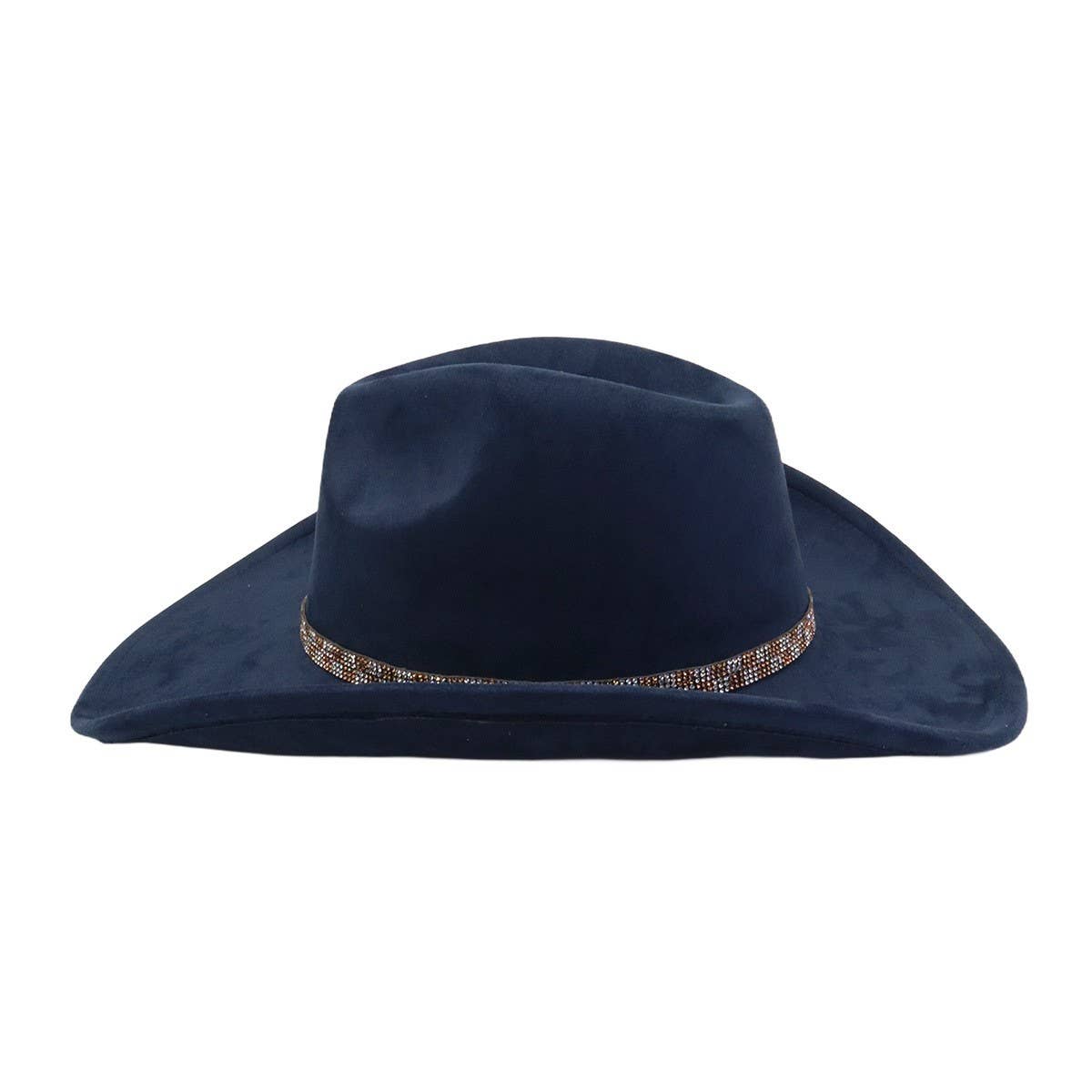 Western Ethnic Soft Suede Cowboy Fedora Hat_CWAH04400