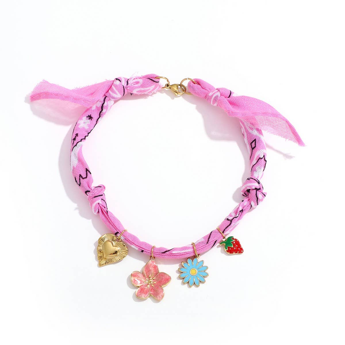Handmade Silk Thread Anklet with Steel Charms