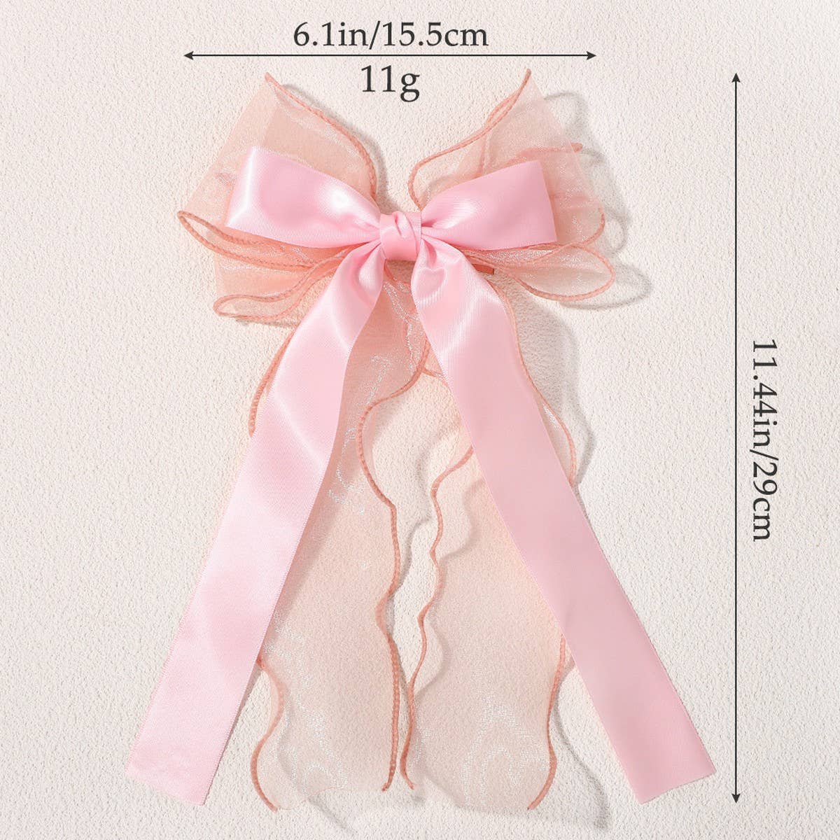 Kids Chiffon Ribbon Bow Hair Clip ? Solid Color