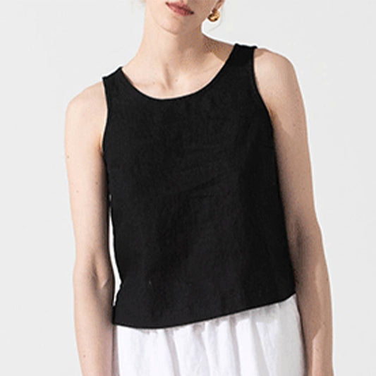 LINEN SLEEVELESS WAISTCOAT
