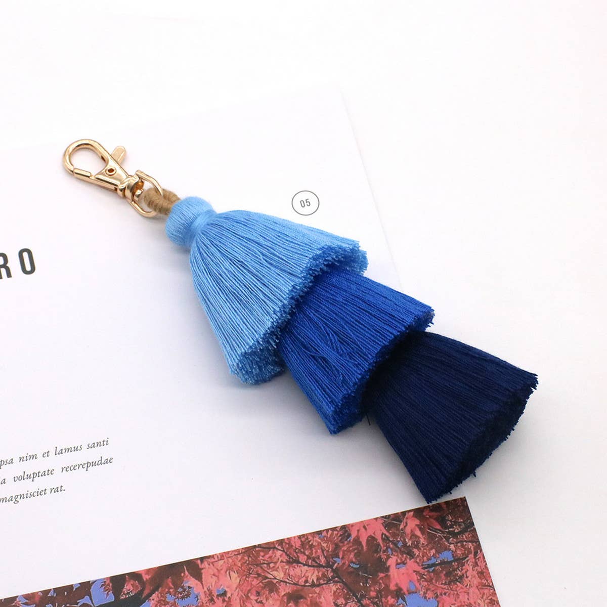 HANDMADE COTTON ROPE TASSEL KEYCHAIN