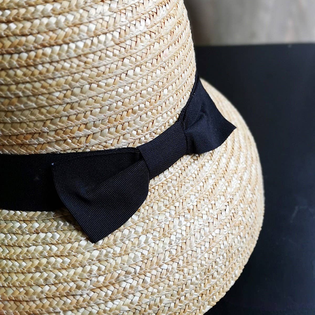 Summer bow lampshade straw hat for women_CWAH3566