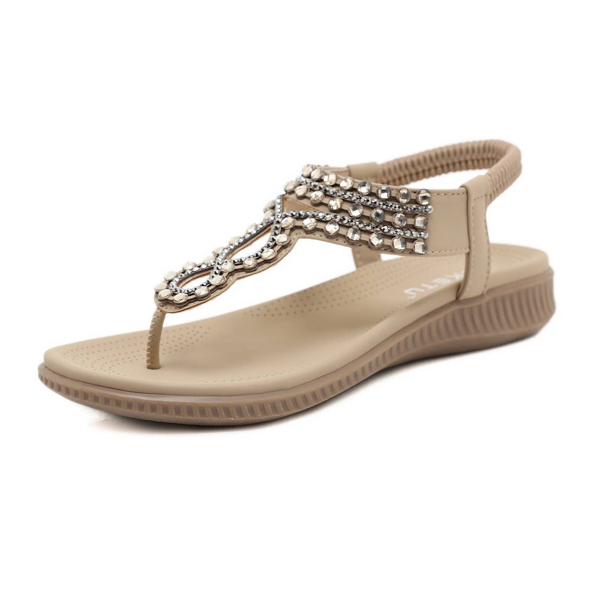 CRYSTAL BEADED DECORATIVE PINCH TOE SANDALS