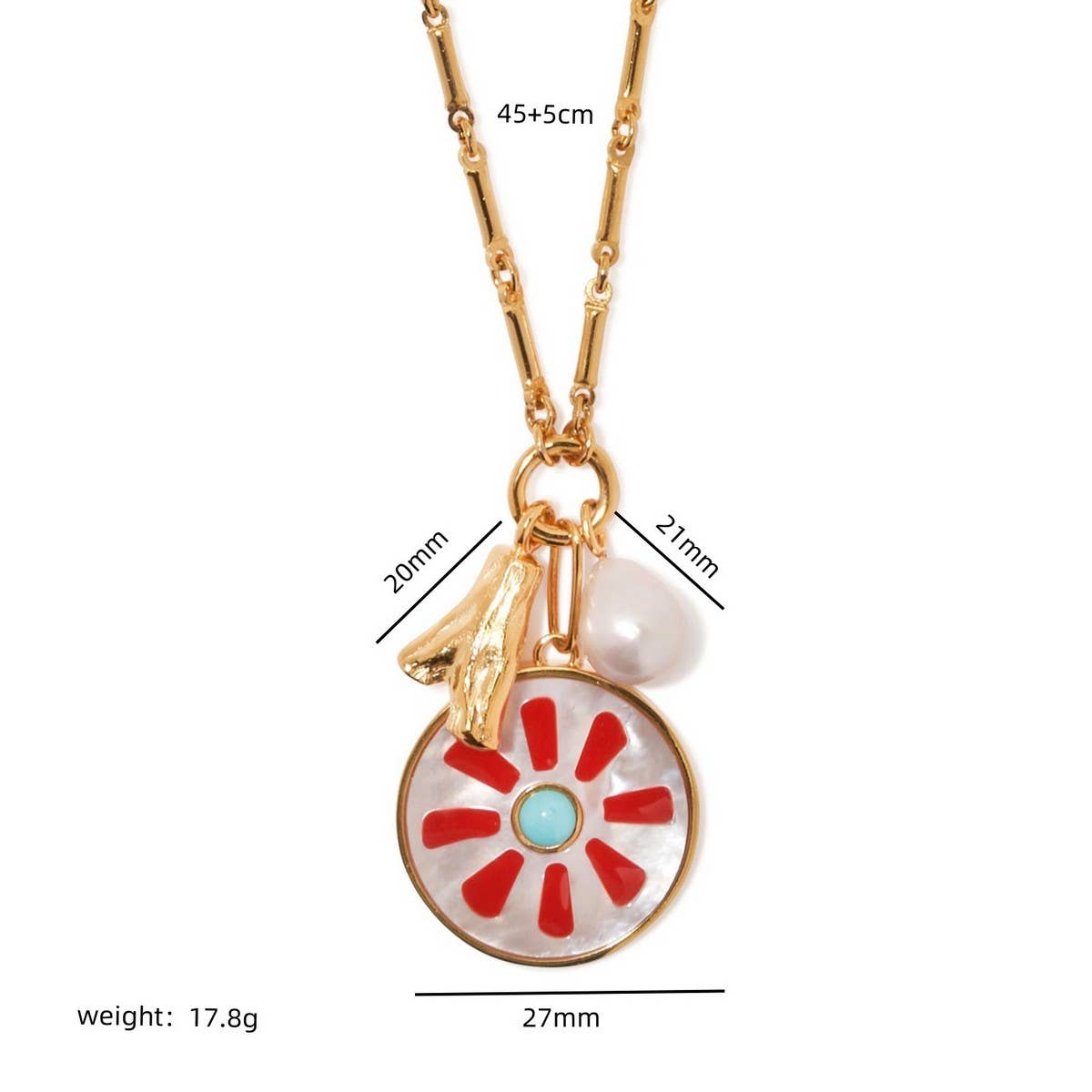 SIMPLE COLORFUL MULTI-PENDANT NECKLACE FOR WOMEN_CWMM3789