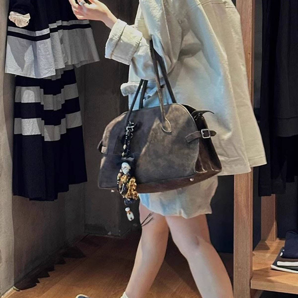 SUEDE TOTE BAG VINTAGE SHOULDER CROSSBODY BAG_CWAB4109