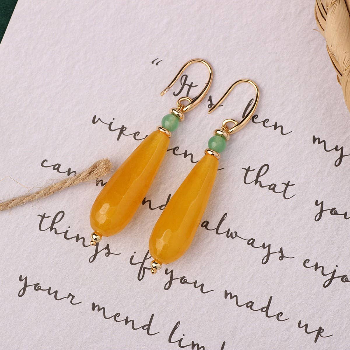 HIGH-GRADE NATURAL STONE WOVEN COLORFUL EARRINGS