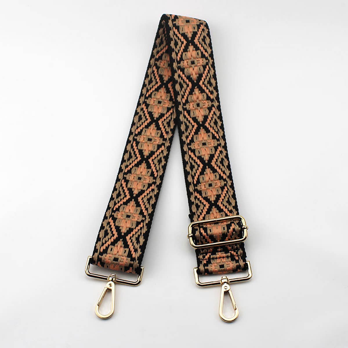 GEOMETRIC EMBROIDERY ADJUSTABLE BAG STRAP