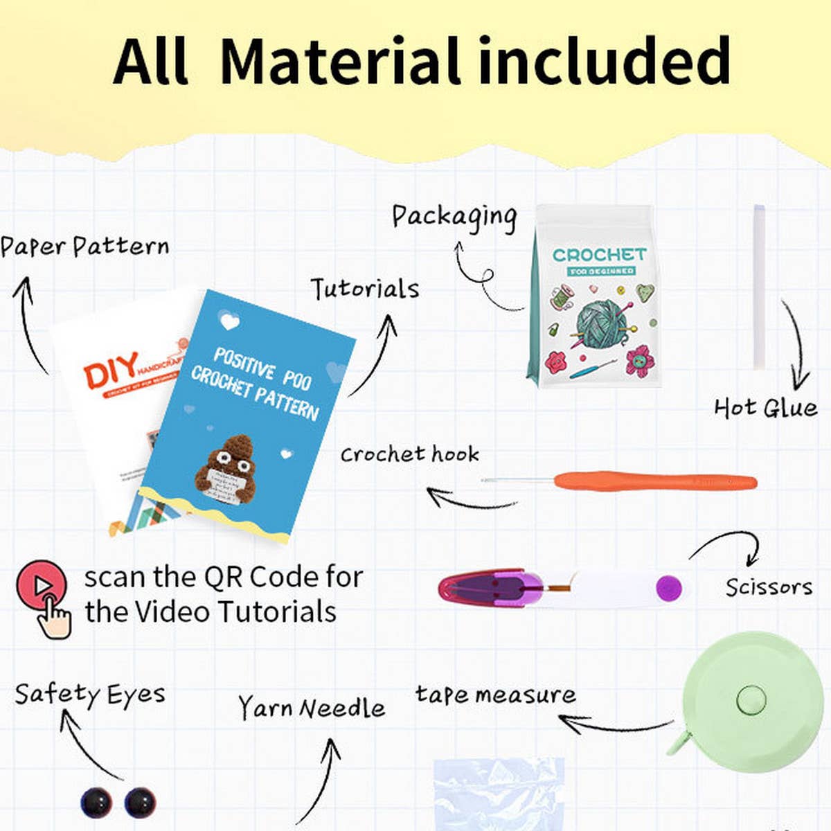 HANDMADE DIY KNITTED POOP DOLL ORNAMENTS