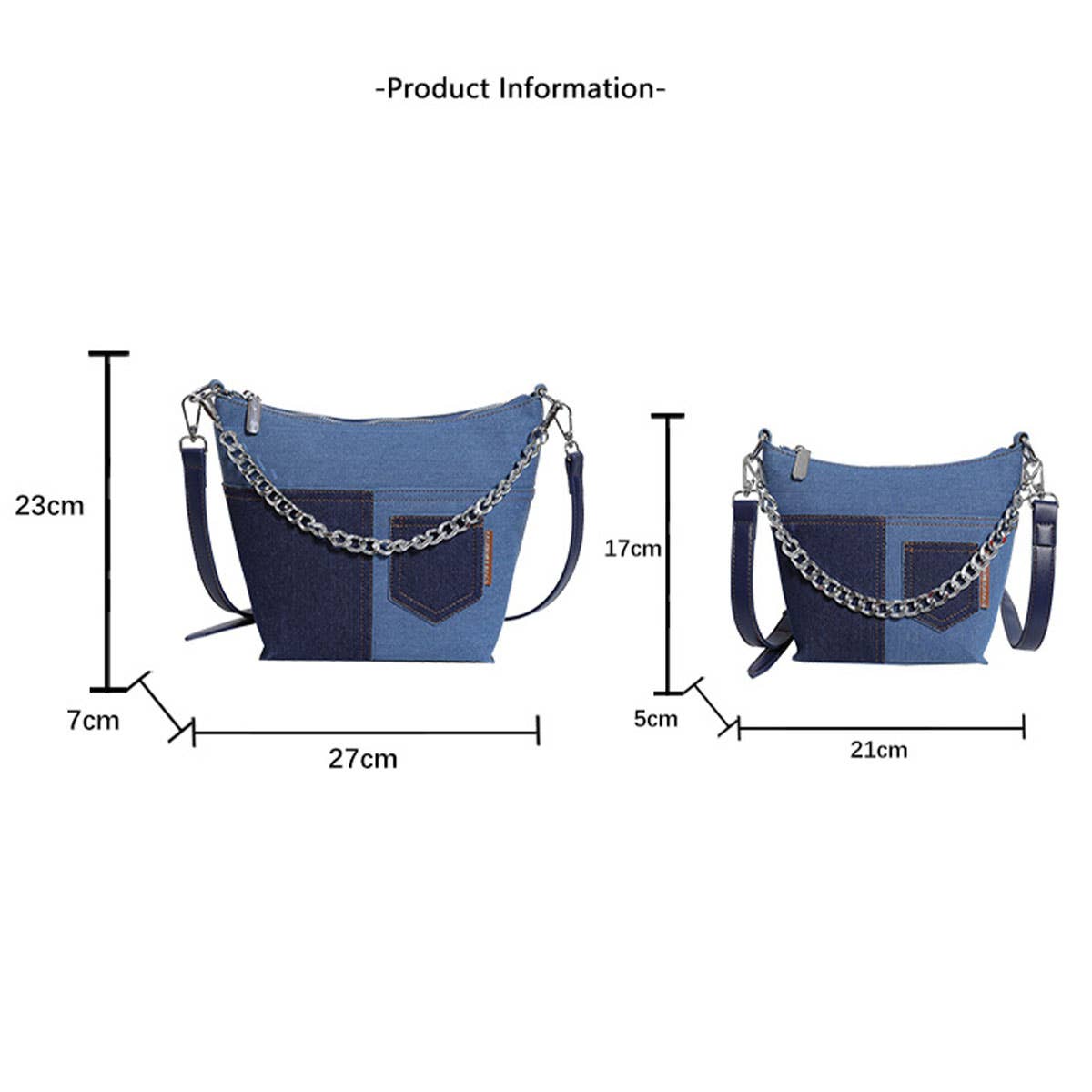 Retro patchwork denim large-capacity bag