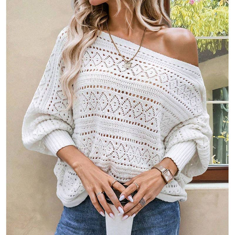 LONG SLEEVE PULLOVER PERSONALIZED HOLLOW KNIT